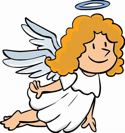 Angel Cartoon Clipart Flying Clip Christmas Halo
