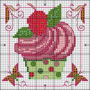 Unique cross stitch patterns for modern cross stitchers. Absolutely adorable cupcake cross-stitch pattern. Free by Lesley Teare Designs. Lots m… | Cross ...