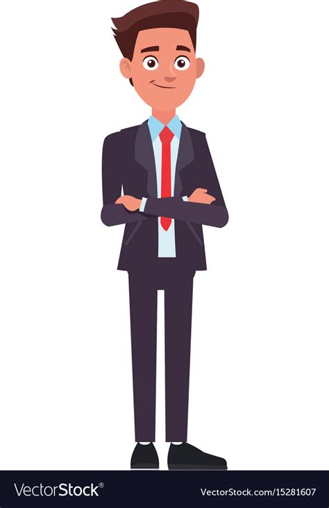 Download Young and successful business man cartoon employee