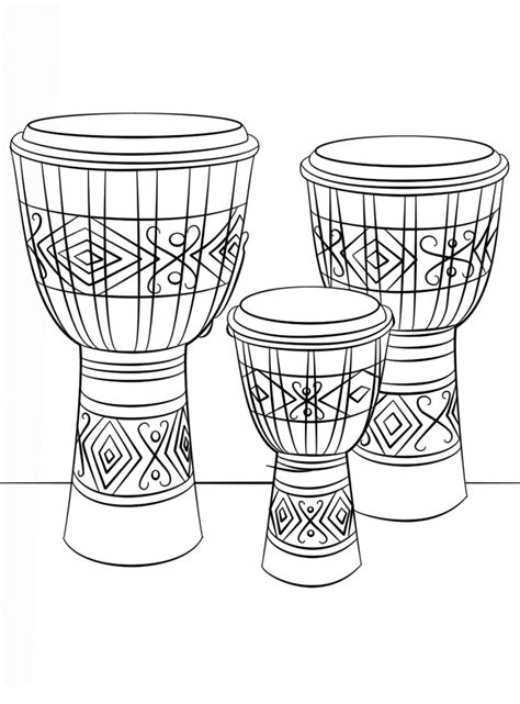 African Drum Djembe Coloring Page Free Printable Coloring Pages For Kids