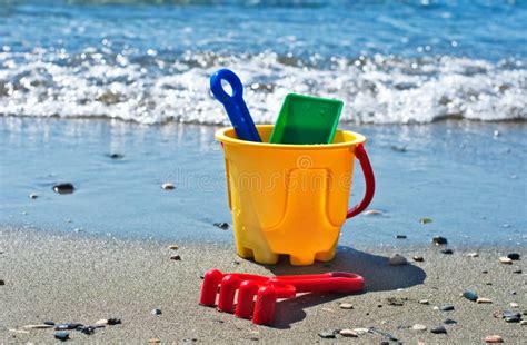 Sand Bucket On The Beach Stock Photo Image Of Play Spade 11318642