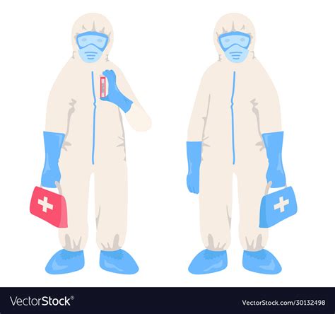 Corona Virus Doctor In Protection Suit Quarantine Vector Image