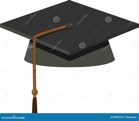 Casquillo De La Graduación Birrete Negro Stock De Ilustración