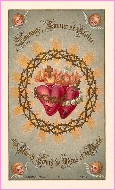 Cœur Sacré De Jésus Coeur Immaculé De Marie Sacred Heart Art Sacred Art Religious Images