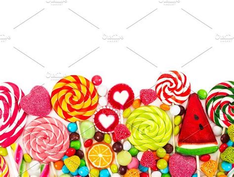 Colorful Candies And Lollipops Containing Candy Background And