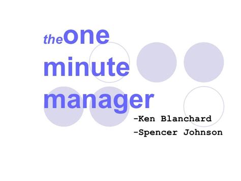 The New One Minute Manager Game Plan Diagram Change Comin