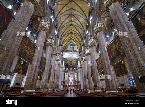 Interior of Milan Cathedral (Duomo di Milano), the cathedral church of ...