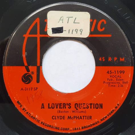 Clyde Mcphatter A Lovers Question I Cant Stand Up Alone 1967