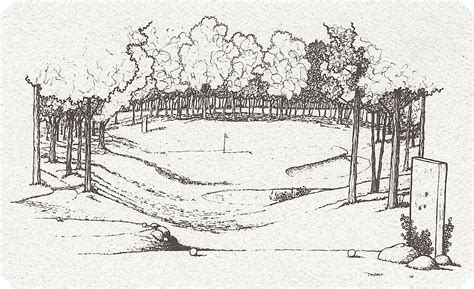 Golf Course Drawing At Explore Collection Of Golf
