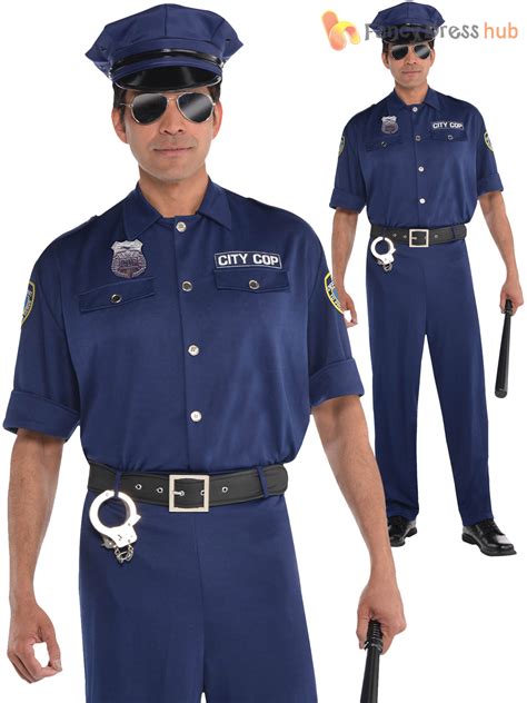 Adult Mens Police Officer Costume Policeman New York Cop