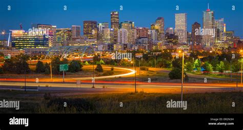 Denver Skyline At Night Denver Is The Largest City And Capital Of The