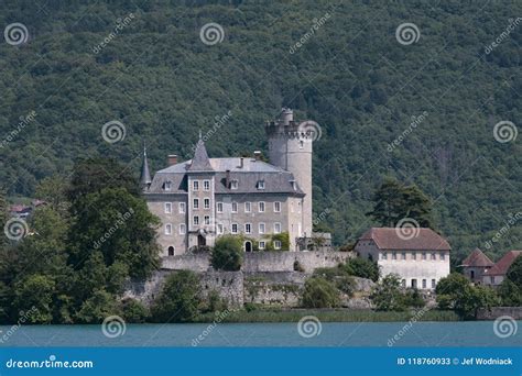 Castle On The Shore Of Annecy Lake In France Stock Image Image Of