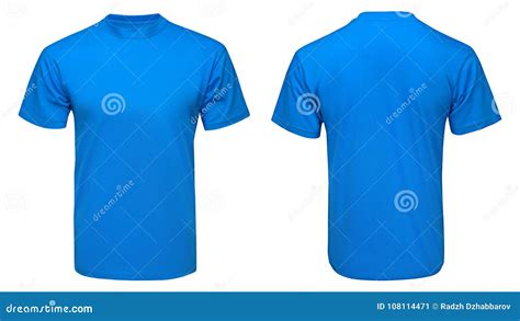 752 Blue T Shirt Template Front And Back For Branding