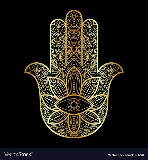 Hamsa Hand Of Fatima Amulet Royalty Free Vector Image Aff Fatima