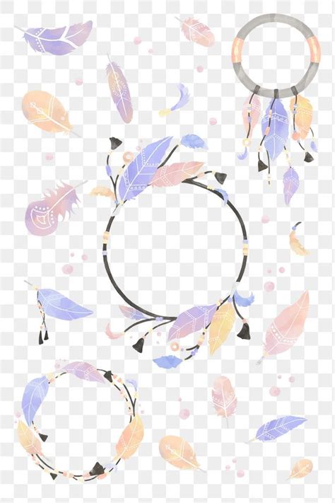 Boho Dreamcatcher Frame Png Set Free Image By Sicha In