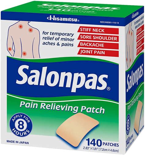 Salonpas Patch anti douleur 140 patchs Amazon ca Santé et Soins