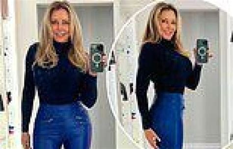 Carol Vorderman Shows Off Her Jaw Dropping Curves In Skin Tight Pvc Trousers Trends Now
