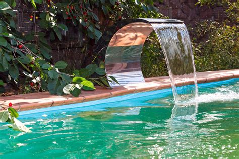 Inground Swimming Pool Waterfalls Woodfield Outdoors Pools