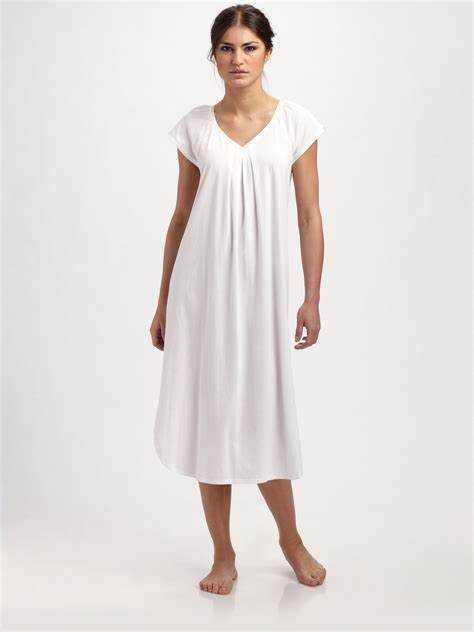Cottonista Pima Cotton Nightgown In White Lyst