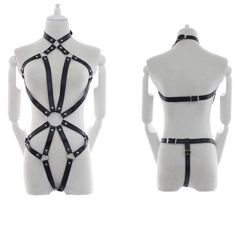 women pu leather full body harness bondage bra corset fetish costumes bdsm belts ebay