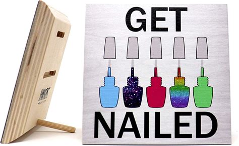 Jennygems Get Nailed Wood Hanging Sign Free Standing Sign
