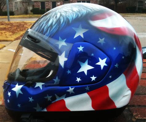 Eagle Airbrushed Motorcycle Helmet American Flag — Dallas