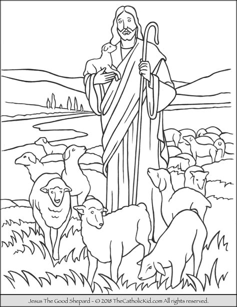 Jesus The Good Shepard Coloring Page