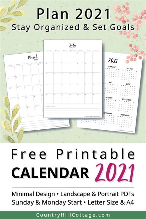 Free 2021 printable vertical calendar if you're on the watch for entirely free printable. 2021 Free Printable Monthly Calendar {Vertical + Horizontal Layout}