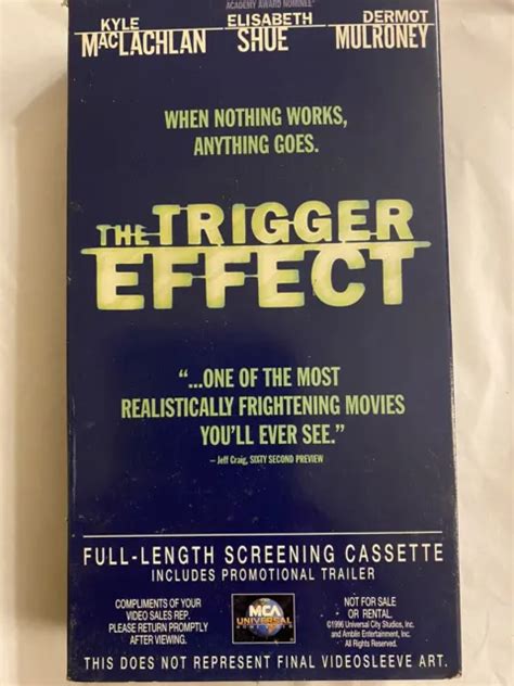 THE TRIGGER EFFECT VHS Kyle MacLachlan Elisabeth Shue Promo Screener PicClick