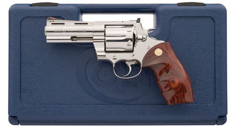 Nickel Colt Anaconda Double Action Revolver With Case Rock Island Auction