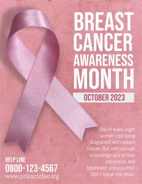 Breast Cancer Pink October Flyer Template Postermywall