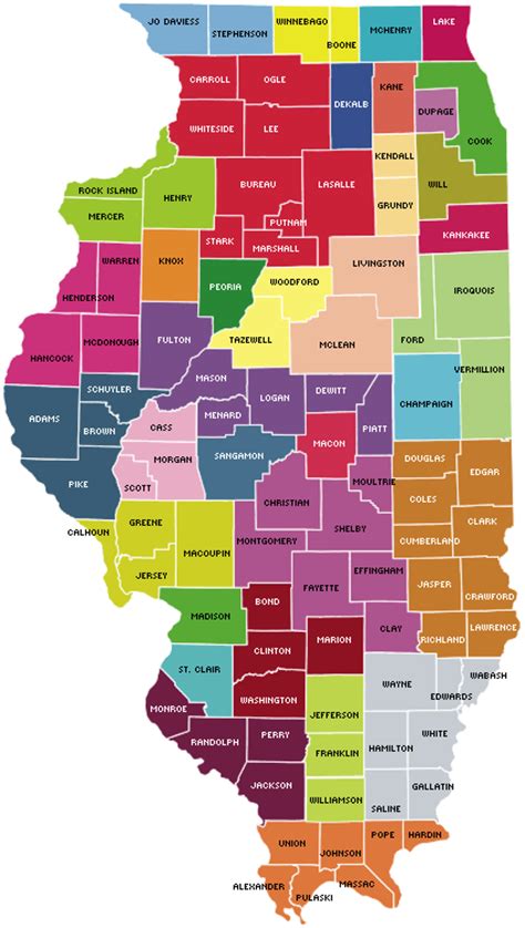 Illinois Counties Map Area County Map Regional City