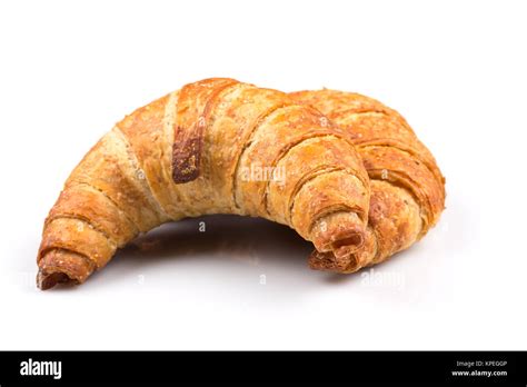Croissant Over White Background Stock Photo Alamy