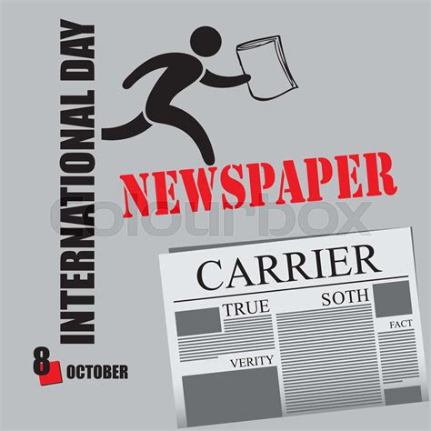 Newspaper Carrier Day Stock Vector Colourbox