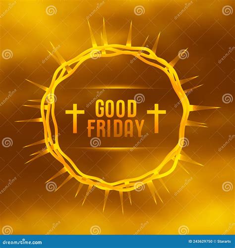 Holy Week Good Friday Poster With Crown Of Thorns Stock Vector