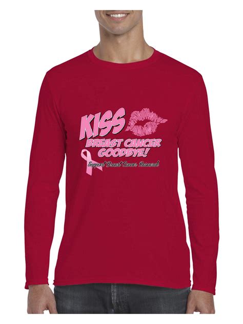 Cancer Awareness Ribbon Kiss Breast Cancer Goodbye Softsyle T Shirt 1430 Pilihax
