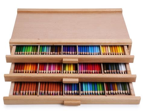 A Wooden Storage Box For Coloring Book Lovers To Keep Their Colored