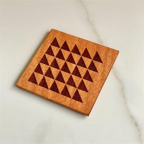 Wood Coasters Laser Engraved And Hand Finished With Natural Etsy