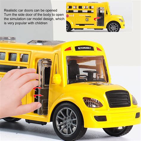 Cheers Us Yellow School Bus Model Toy Pullback Die Cast Metal Play Vehicle