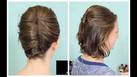 French Twist And Half Updo For Short Hair Youtube