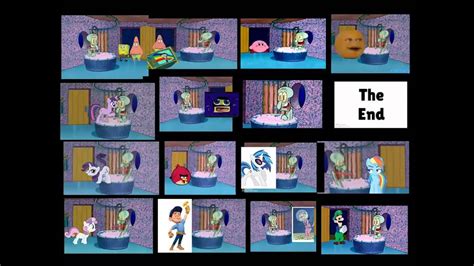It first appears in the pilot episode help wanted.. Everyone Drops By Squidward's house! - YouTube
