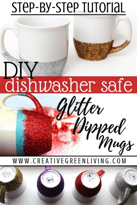The Diy Dishwasher Safe Glitter Dipped Mugs Are Easy To Make And So Fun