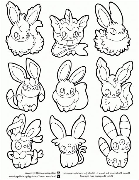 Pokemon Eevee Evolutions Coloring Pages Sketch Coloring Page