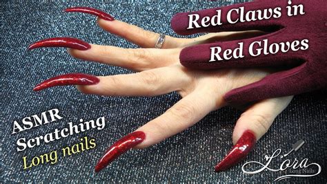 Asmr Red Claws In Red Gloves Tapping Scratching No Talking Youtube