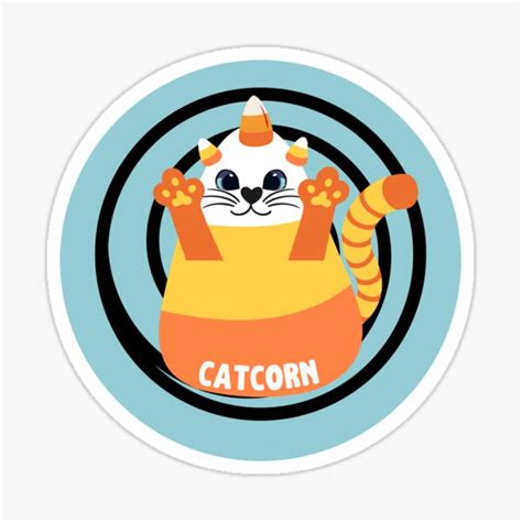 Cat Corn Cat Unicorn Kitty Candy Corn Sticker For Sale By