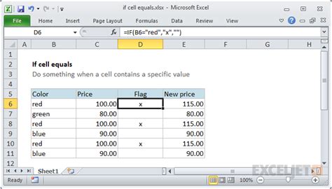 If Cell Equals Excel Formula Exceljet