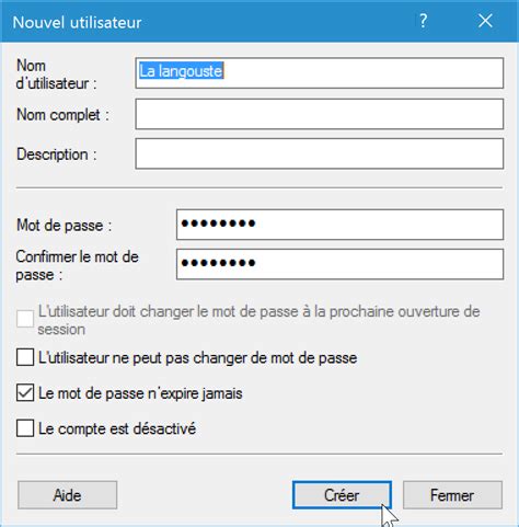 Cr Er Un Compte Utilisateur Local Sur Windows Le Crabe Info