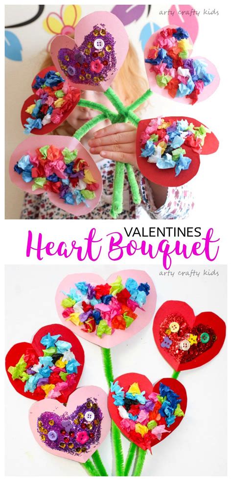 Toddler Valentines Heart Bouquet Valentines For Kids Toddler