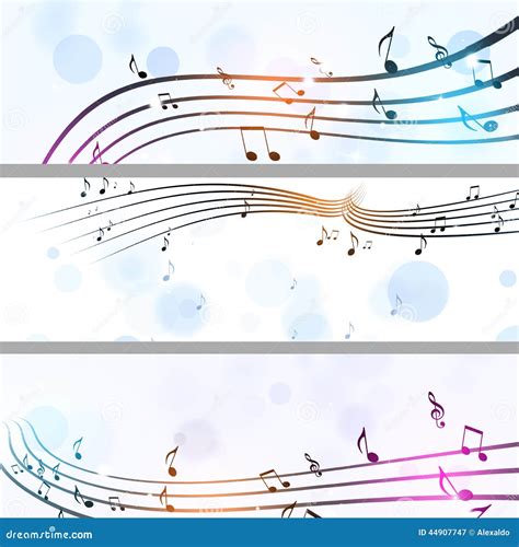 Music Notes Banners Stock Illustration Illustration Of Wave 44907747