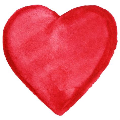 Premium Vector Watercolor Red Heart Love Symbol Icon Isolated Vector